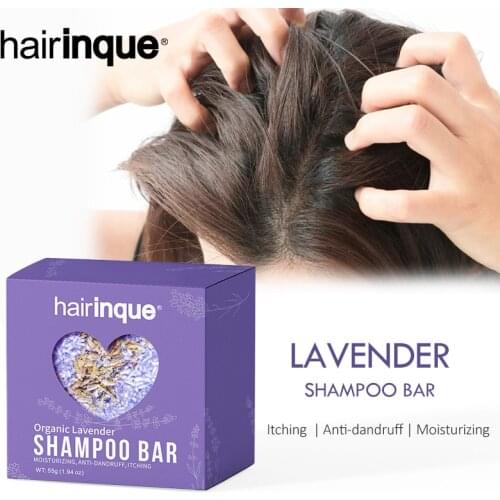 Vegan Shampoo Bar for Itching Hair Treatment Lavender Oil Soap Dandruff Shampoo Cleaning Hair Wash Solid Bar Hair Care