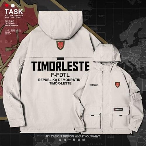 East Timor TMP Timor Leste Tetum East Timorese TL men jacket hooded Land Force logo army fan windbreaker mens autumn clothes