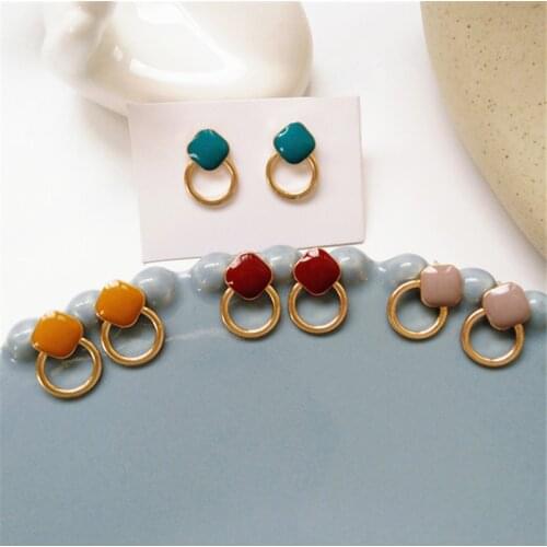 South Korean jewelry fashion jewelry earring geometric circular delicate earrings circle jewelry earring earrings for women