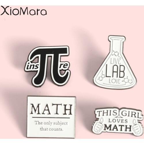 Interesting Formula Π Enamel Pin Chemistry And Science Brooches Lapel Pins Badge Cartoon Beaker Jewelry Gifts For Student Friend
