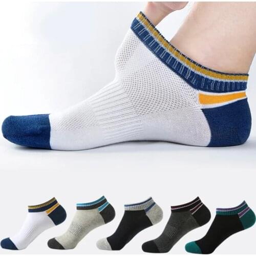 1 Pair Mens Breathable Cotton Sail Socks, Leisure and Comfortable Socks, Seamless Invisible Boat Socks, Running Sports Socks