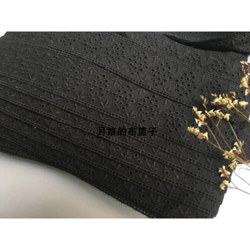 2 Meters Hot Sale Cotton Lace Applique Sewing Trims 4.5cm Width Black Hollow Exquisite DIY Cotton Lace