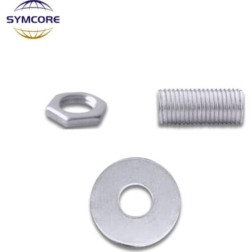 2pcs M10x30mm Dental Tube Hollow Tube Gasket Nut Silver Use For Counterweight DIY Table Light Floor Lamp