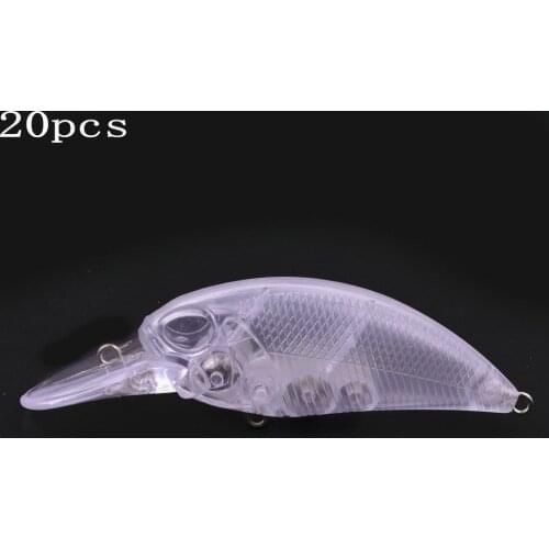 20pcs Blank Lure Fishing Bait 13.6G 8.6CM Unpainted DIY Fishing Lures Fake Minnow Fishing wobbler Japan Fish Lures Crankbait