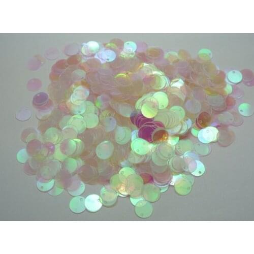 2000 Clear AB Flat Round loose sequins Paillettes Top Hole 10mm sewing Wedding craft