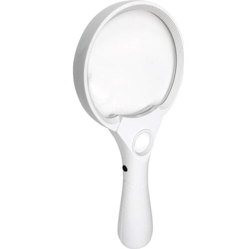 3 Bright LED Lights 3X 4.5X 25X Power Handheld Reading Magnifying Glass with Light- Ideal for Reading Small Prints, Map, Coins