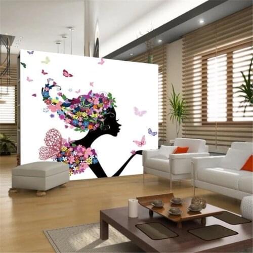Beibehang Seamless wallpaper mural backdrop beauty salon hair salon butterfly pattern girls Custom Size,papel de parede
