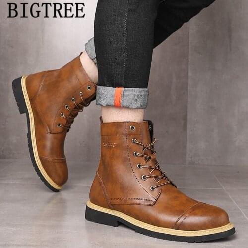 Genuine Leather Boots Men Army Shoes Winter Boots Men Military Shoes Cowboy Boots Mens Winter Shoes Big Size 46 Erkek Ayakkabi