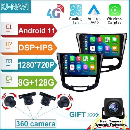 6+128GB Android 11.0 Car Player Radio Multimedia GPS Video For Nissan X-TRAIL X Trail T32 Qashqai 2 J11 2013 2014 2015 2016 2017
