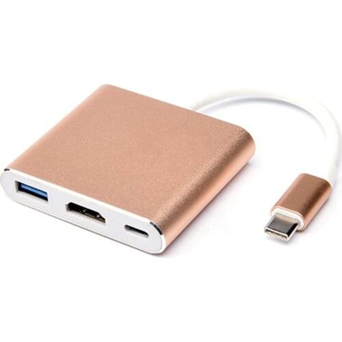 3 in 1 Docking Station USB3.1 Type C to HDMI Multi-Port Adapter PD Fast Charging Cable Converter for Computers