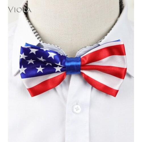 US National Flag Butterfly Polyester Smooth Printed Bowtie Women&Men Butterfly Adult Tuxedo bow tie Cravat Accessory Gift