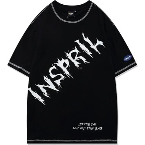 Mens Summer tshirts Cotton Fashion Brand Short Sleeve T-shirt women Man loose fit tshirt Men Hip Hop Letter Printed T-shirts