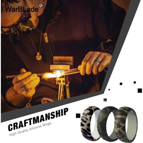 Size 7-14 Hypoallergenic Crossfit Flexible Silicone Ring Leopard Print Rubber Bands Silicone Finger Rings For Men Women Wedding