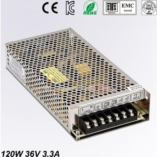 Switching LED Power Supply36V 120W AC100-240V to DC36V 3.3A Driver Adapter for Led Strips Light CNC CCTV Wholesale free shipping