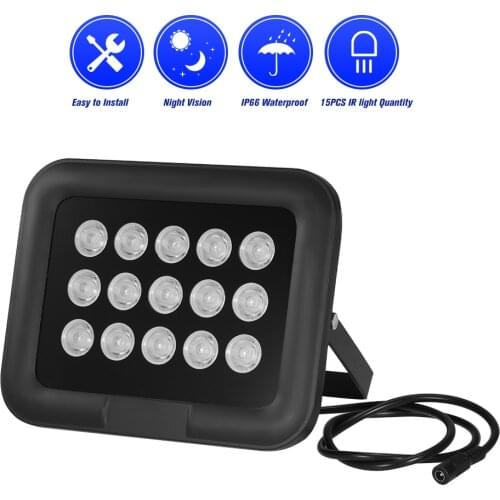 Infrared Illuminator 15pcs Array IR LEDS IR Illuminator Night Vision Wide Angle Long Range Outdoor Waterproof for CCTV Camera