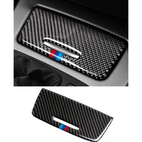 Interior Carbon Fiber Car Storage Box Panel Trim Cover Decor Sticker Styling Car center console sticker carbon fiber style