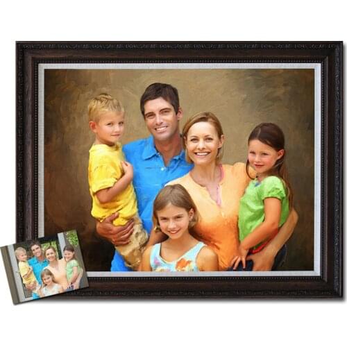 Muzagroo Art Personalized Photo to Oil Paintings Portrait Custom Wedding Family Kids Portrait Canvas Wall Art Hand Painted Art