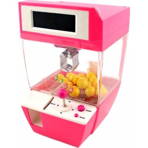 Coin Operated Candy Grabber Doll Candy Catcher Crane Machine + Alarm Clock Board Game Party Fun Toys for Children Christmas Gift