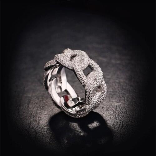 Handmade Lovers Cross Promise ring Silver color Pave AAAAA Cz Party wedding band rings for women Men Hiphop Jewelry