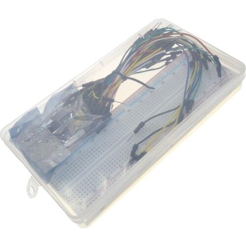 3.3V/5V MB102 Breadboard power module+MB-102 830 points Solderless Prototype Bread board kit +65 Flexible jumper wires