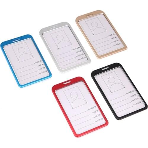1pc Metal ID Press Work Card Holder Bank Credit Visit Name Cards Aluminum Pass Case School Office Staff Supplies