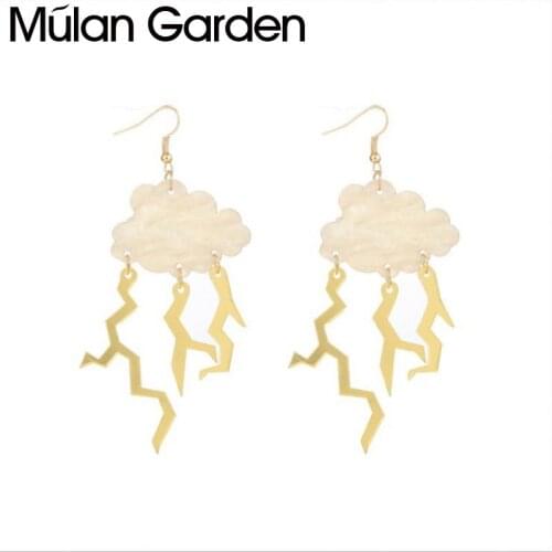 Trendy Personality Lightning Earrings for Women Girl Fashion Gold Acrylic Funny Earrings Jewelry Accessories Hot Sale Girl Gift