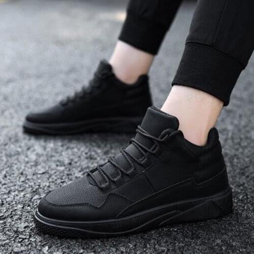 Casual Plus Velvet Warm Mens Shoes 2020 Autumn And Winter New Cotton Boots Sports Thick Lace-up Sneakers Mens Running Shoes