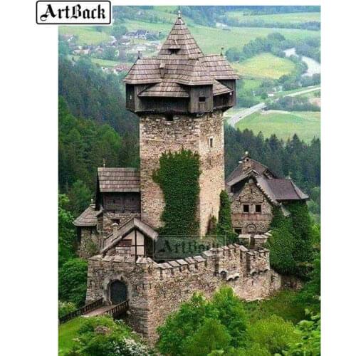 New 5d diy diamond embroidered castle full square drill diamond painting artwork diamond mosaic kit