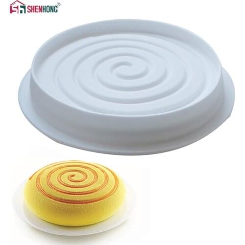 NEW Spiral Ripple Round Cake Mold For Baking Home Party Forms Cream Silicone Mould Mousse DIY Baking Cookie Fondant Bakery