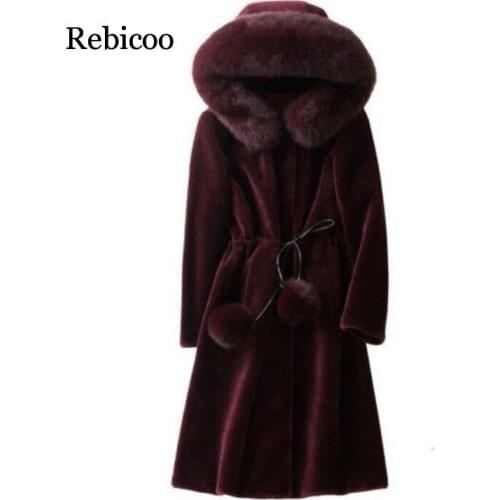 New Women Wool Blend Warm Long Coat Plus Size Female Belt Slim Fit Lapel Woolen Overcoat Autumn Winter Cashmere Outerwear