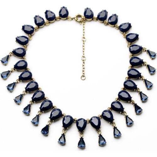 Bulk Price The Latest Different Colors Simple Resin Tear Shiny Gold Color Choker Necklace