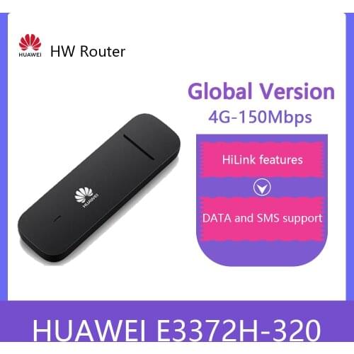 Unlocked Huawei E3372h-320 (2020), LTE/4G 150 Mbps USB Dongle, Unlocked to any network