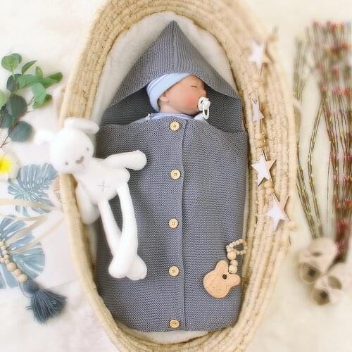 Baby Sleeping Bag Infant Knitted Envelope Sleep Sack Boy Girl Footmuff For Stroller Kids Sleepsack Newborn Swaddle Knit Slaapzak