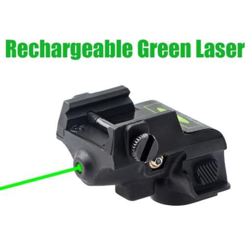 Tactical Military Rechargeable Pistol Mini Green Laser Sight for Glock 17 Hunting Rifle Glock Colt 1911 Laser Fit Picatinny Rail