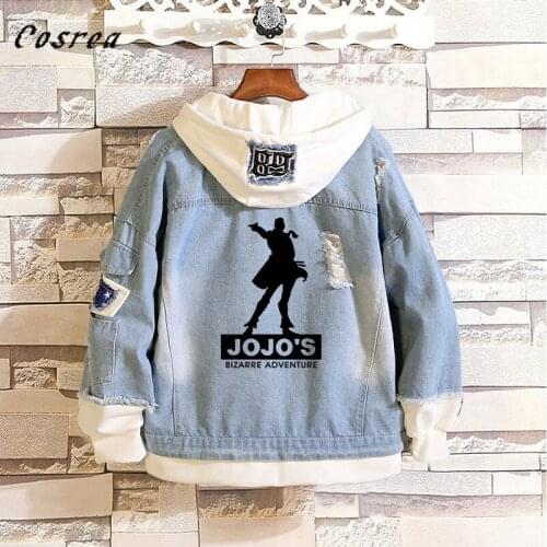 JoJo Bizarre Adventure Cosplay Hoodie Sweatshirt Mens Jacket Long Sweatshirt Harajuku Streetwear Hoodies Jeans Coat For Women