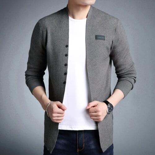High Quality New Fashion Mens Sweater Males Pull Style Men Clothings Casual Solid Knitted Cardigan Slim Fit Homme Mens Sweater