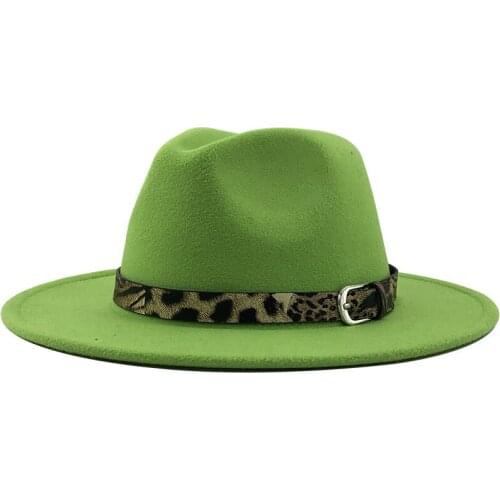 Women Men Wool Fedora Hat With Leather Ribbon Gentleman Elegant Lady Winter Autumn Wide Brim Jazz Church Panama Sombrero Cap