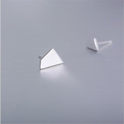 2021 Trend Irregular Geometric Triangle Novelty 925 Sterling Silver Stud Earrings For Women Girls Accessories Gifts SE165