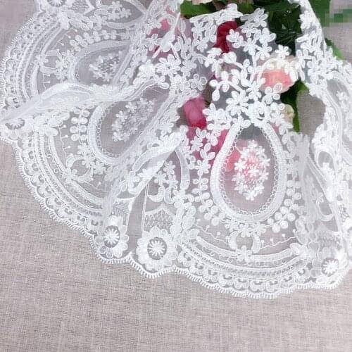 1Yds/lot Wide 28CM extra wide court style beige white car bone lace trims High-end wedding dress fashion accessories SC049