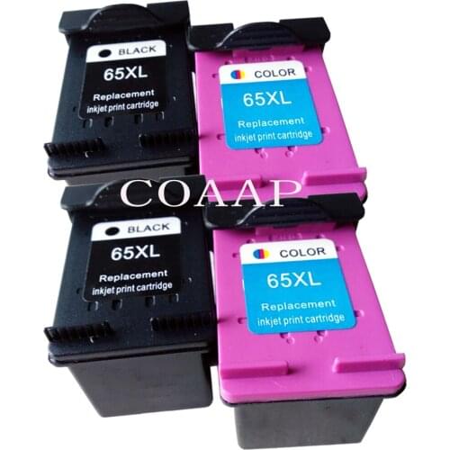 4 pack Compatible HP 65 XL ink cartridge for DeskJet 3720 3722 3723 3732 3752 3755 3730 3758 All-in-One Printers