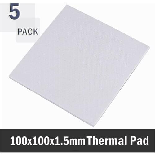 5Pcs 100mm*100mm*1.5mm CPU GPU Heatsink Chip Conductive Cooling Conductive Pad VAG Thermal Pad