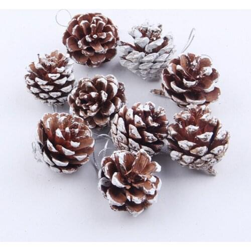 9pcs Christmas Pine Cones Bauble Xmas Tree Party Hanging Decoration Christmas Ornament 3-4cm