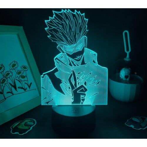 Jujutsu Kaisen Anime Figure Gojo Satoru 3D LED Lamps RGB Neon Colorful Night Lights Bedroom Table Decoration Manga Birthday Gift