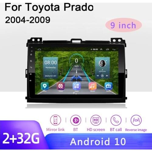 9 inch 2 top Android 10.0 car radio GPS navigation WIFI FM RDS multimedia player for Toyota Prado 120 2004 2005-2009 host