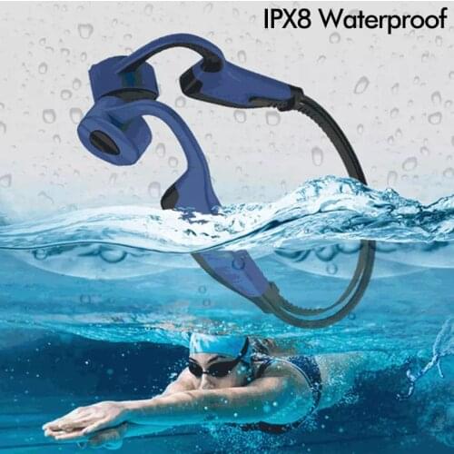 Bone Conduction Headphone Bluetooth V5.0 16G IPX8 Waterproof MP3 Music Player Swimming Diving Shower Earphone IP68 Underwater