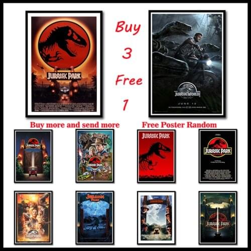 Jurassic Park Coated paper Posters dinosaur wall stickers for kids rooms bedroom home decor Frameless