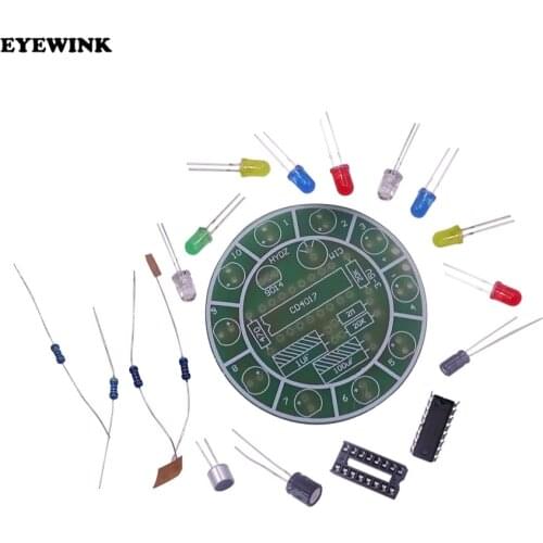 CD4017 Voice Activated LED Water Lamp Light Kit Sound Controlled Rotating Cycle DIY Electronic Production Teaching Training Part