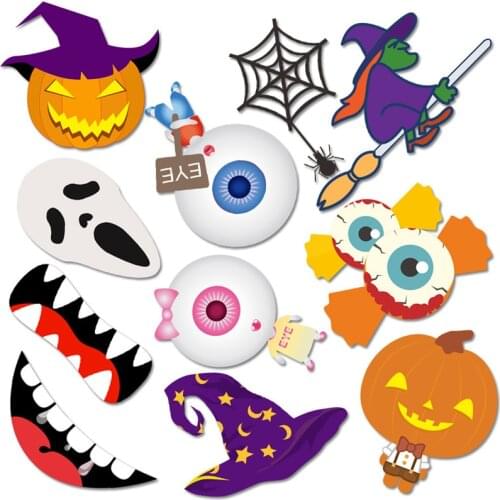 Halloween Decoration Supplies Photo Props Pumpkin Witch Hat Flag Flag Party Warm-up Decoration Props