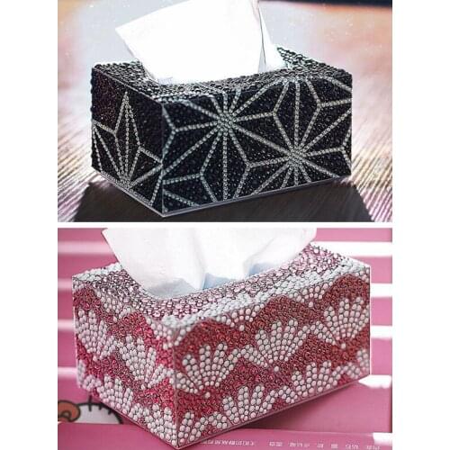DIY Special shape Flowers Diamond painting DIY roll tissue box storage box jewelry box diamond Childrens cross stitch gift