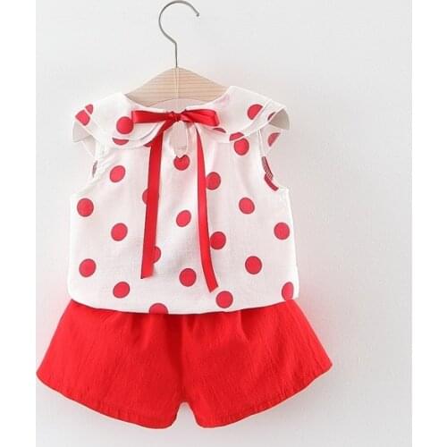 Baby Girl Clothes 2021 Fashion Hot Summer New Girls' Clothing Sets Kids clothes For Toddler Chiffon bowknot Shirt + Shorts 1-4Y